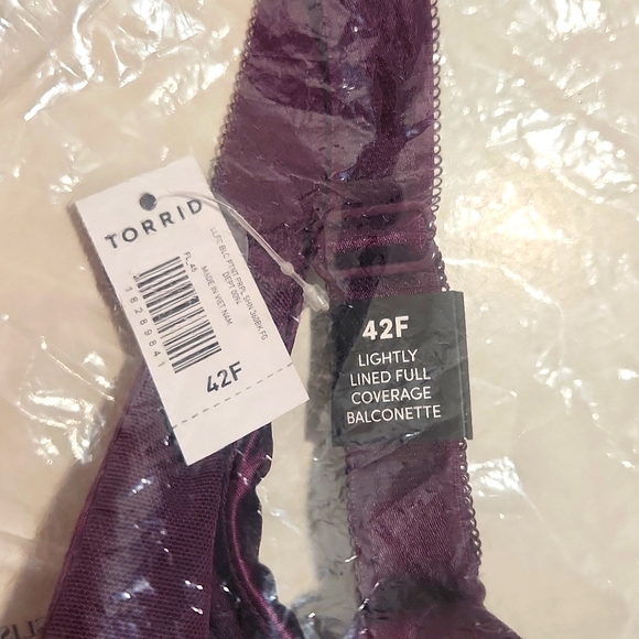 NWT TORRID BRA - POTENT PURPLE BALCONETTE LIGHTLY LINED SHINE 360 BACK SMOOTHING - Picture 5 of 7